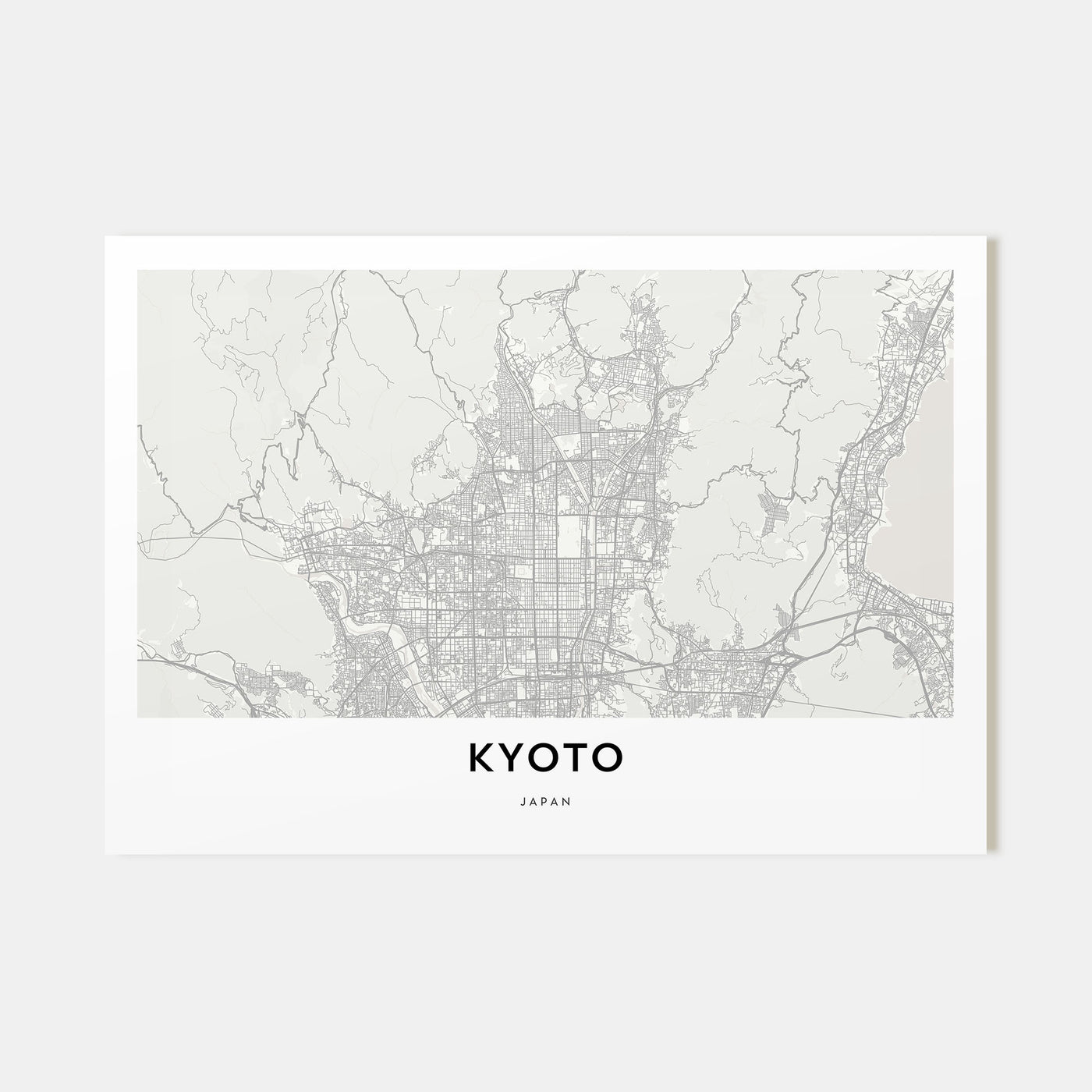 Kyoto Map Landscape Poster