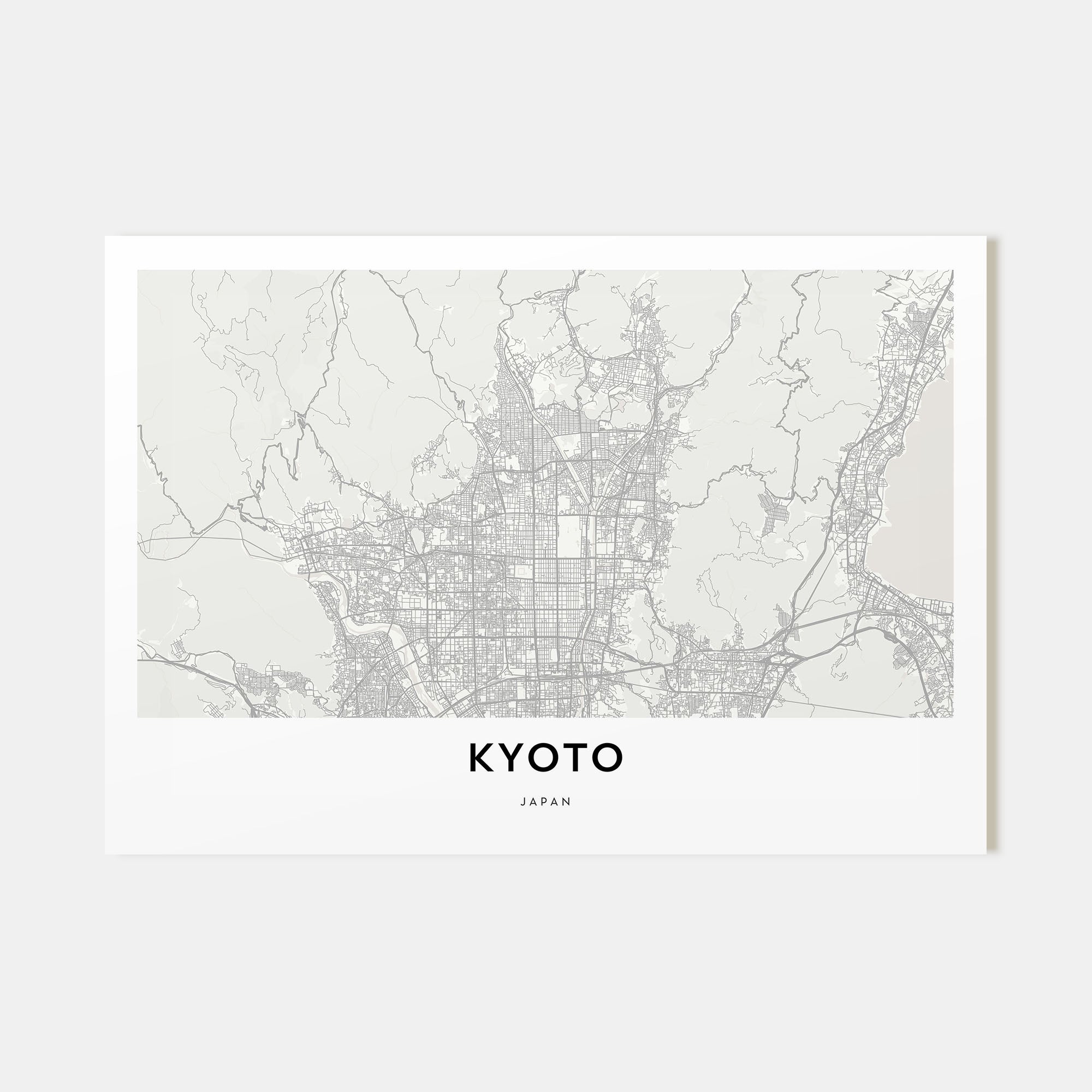 Kyoto Map Landscape Poster