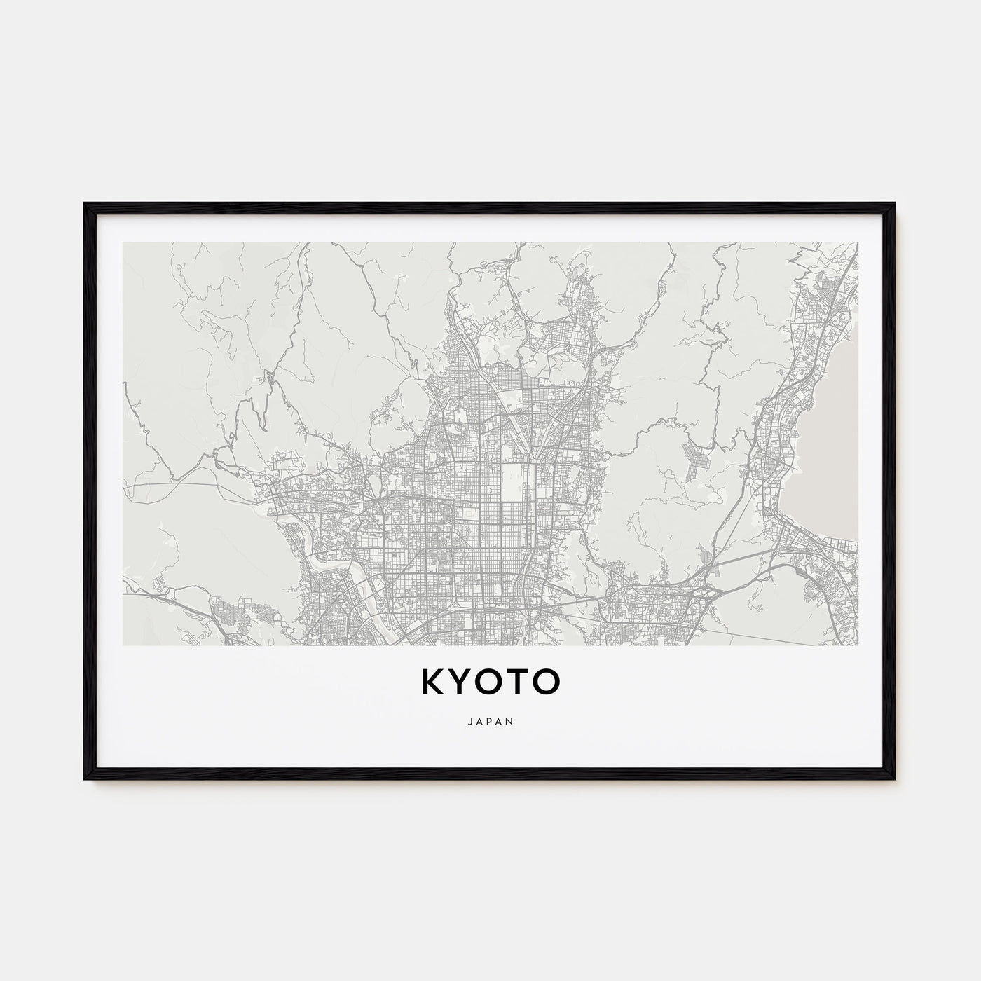 Kyoto Map Landscape Poster
