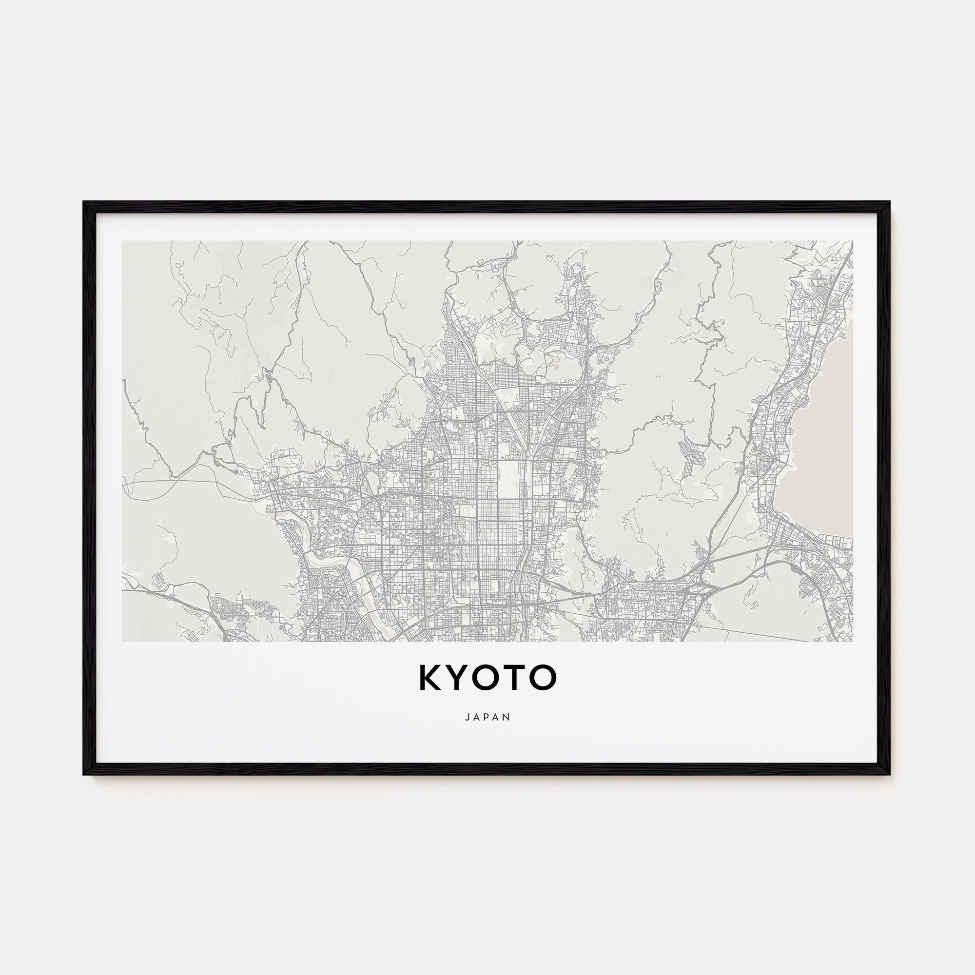 Kyoto Map Landscape Poster
