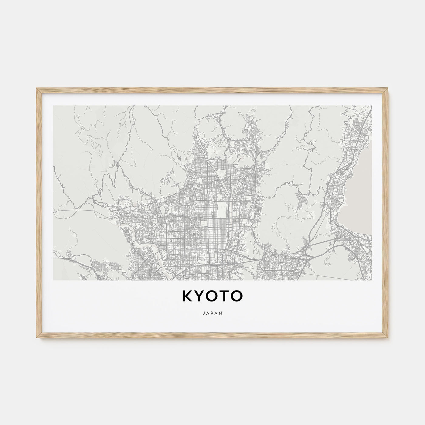 Kyoto Map Landscape Poster