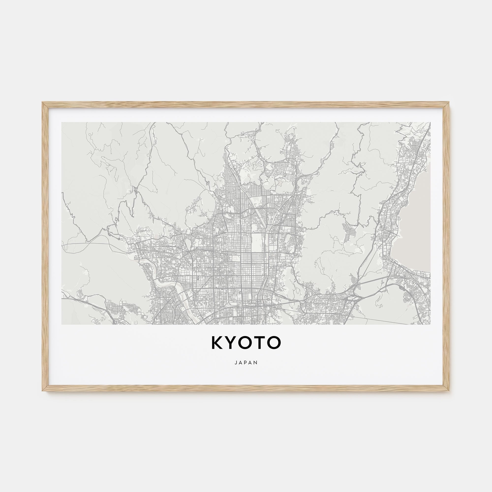 Kyoto Map Landscape Poster