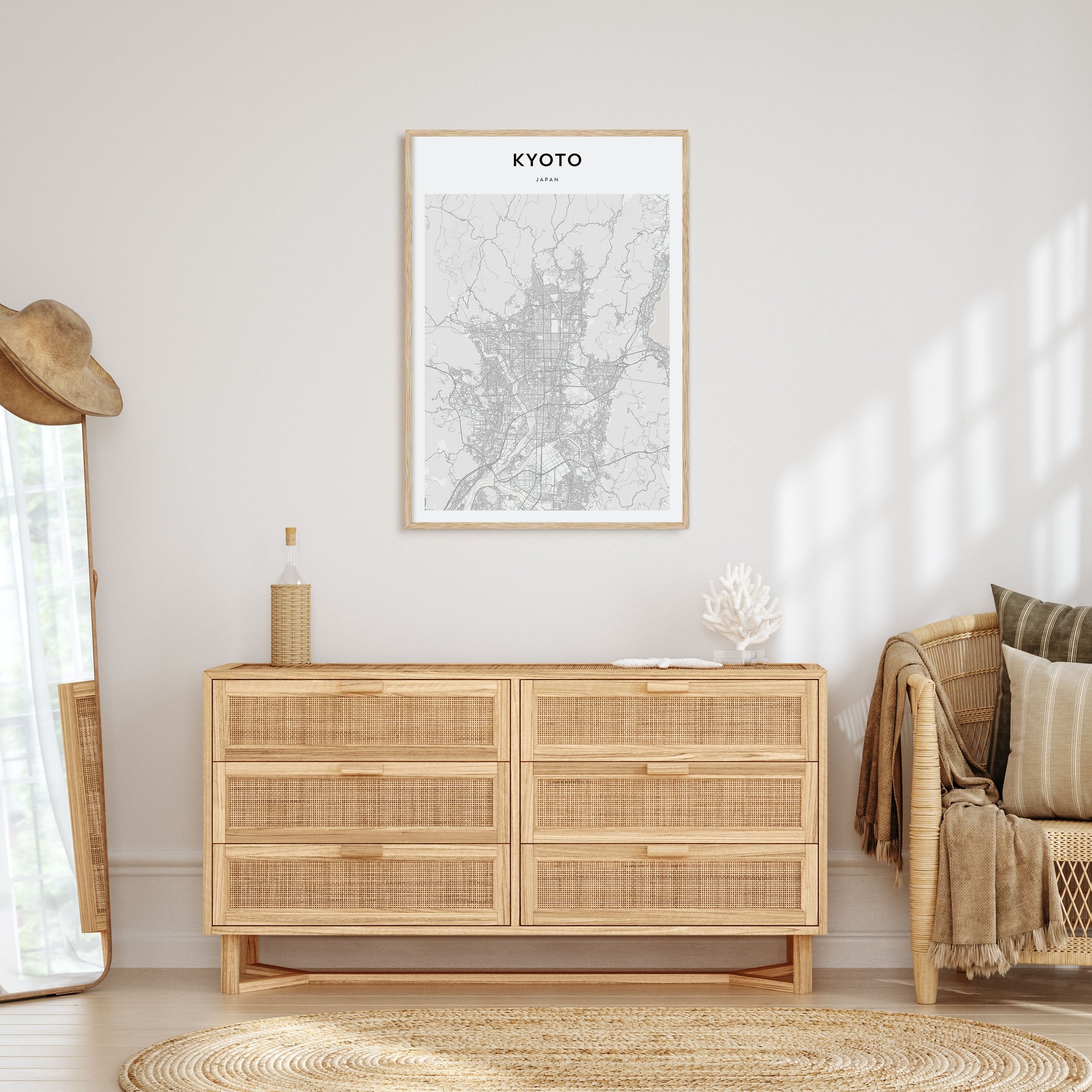 Kyoto Map Portrait Poster