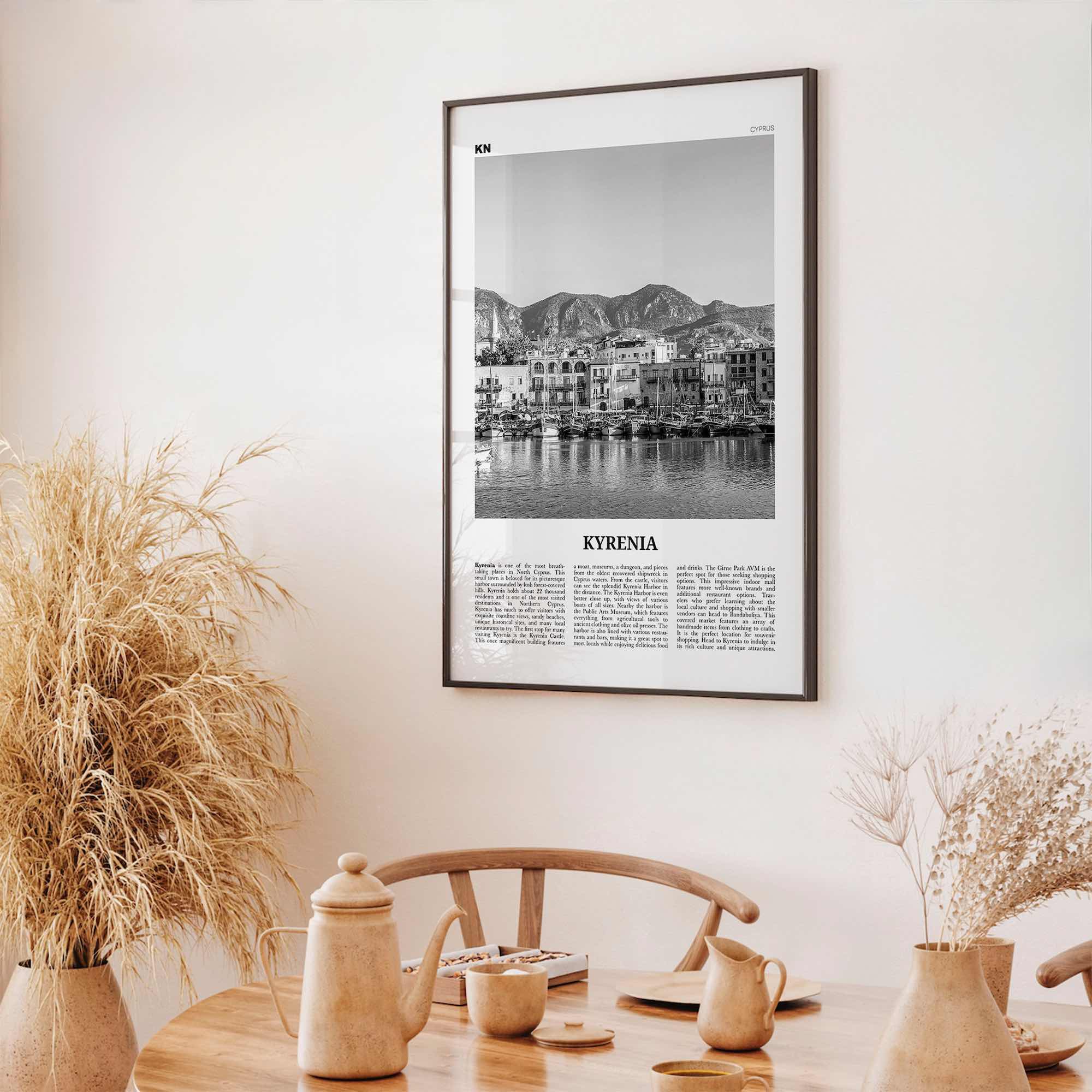 Kyrenia Print Black and White, Kyrenia Wall Art, Kyrenia Poster, Kyrenia Photo, Kyrenia Wall Décor, Kyrenia Map, Cyprus