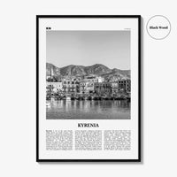 Kyrenia Print Black and White, Kyrenia Wall Art, Kyrenia Poster, Kyrenia Photo, Kyrenia Wall Décor, Kyrenia Map, Cyprus