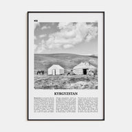 Kyrgyzstan Travel B&W Poster