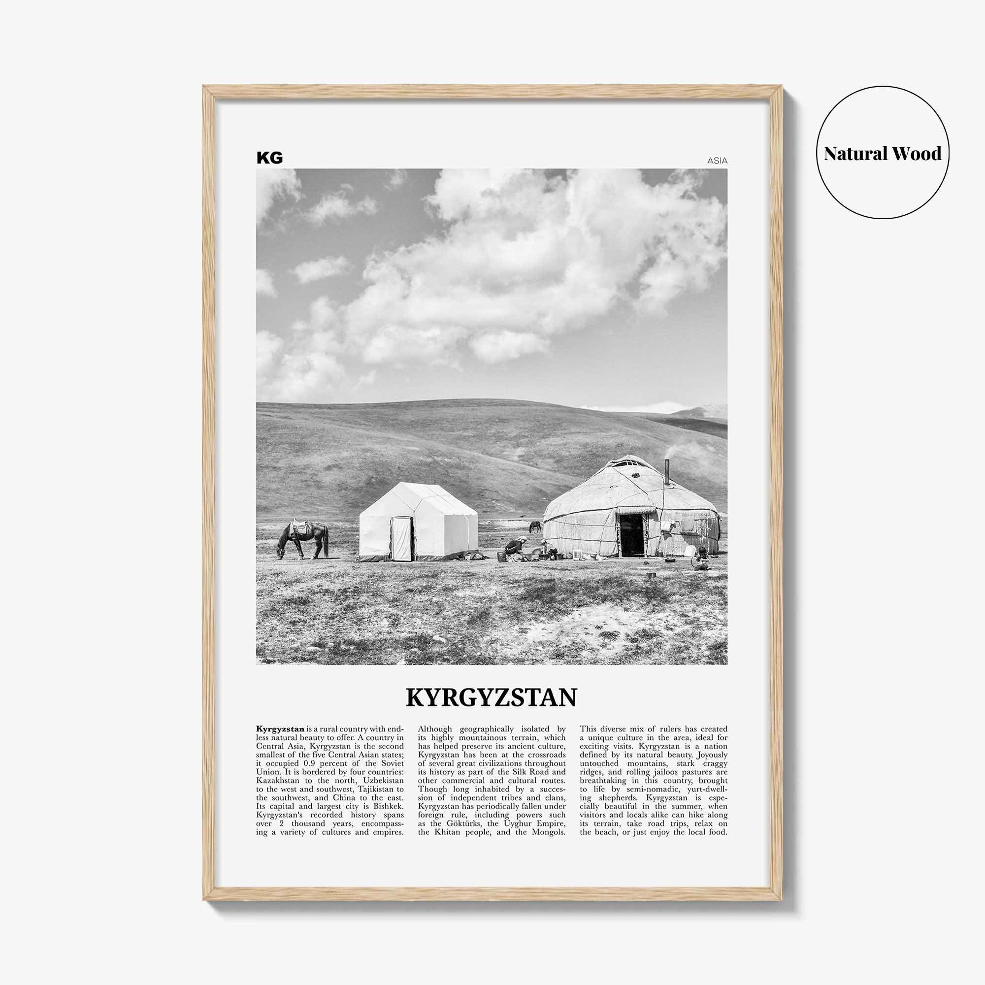 Kyrgyzstan Print Black and White, Kyrgyzstan Wall Art, Kyrgyzstan Poster, Kyrgyzstan Photo, Kyrgyz, Кыргызстан, Kırgızstan, Киргизия, Asia