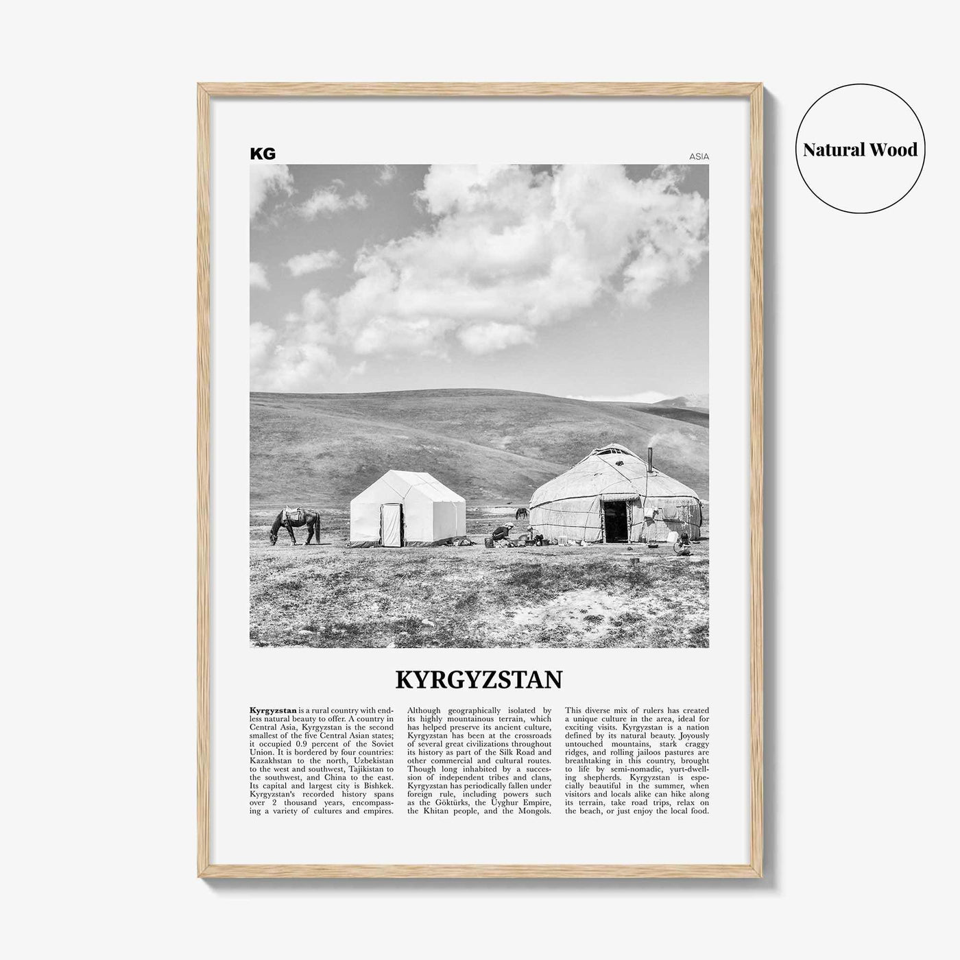 Kyrgyzstan Print Black and White, Kyrgyzstan Wall Art, Kyrgyzstan Poster, Kyrgyzstan Photo, Kyrgyz, Кыргызстан, Kırgızstan, Киргизия, Asia