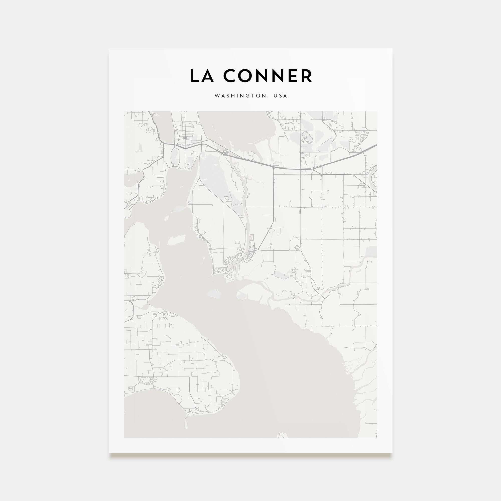 La Conner Map Portrait Poster