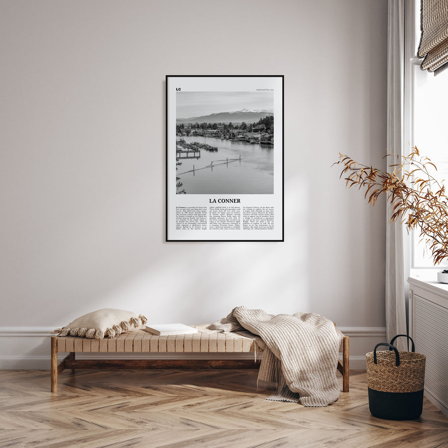 La Conner Travel B&W Poster
