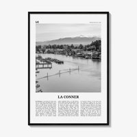 La Conner Print Black and White, La Conner Wall Art, La Conner Poster, La Conner Photo, La Conner Wall Décor, La Conner Map, Washington, USA