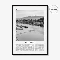 La Conner Print Black and White, La Conner Wall Art, La Conner Poster, La Conner Photo, La Conner Wall Décor, La Conner Map, Washington, USA