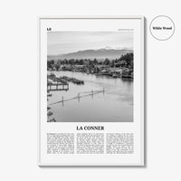 La Conner Print Black and White, La Conner Wall Art, La Conner Poster, La Conner Photo, La Conner Wall Décor, La Conner Map, Washington, USA