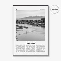 La Conner Print Black and White, La Conner Wall Art, La Conner Poster, La Conner Photo, La Conner Wall Décor, La Conner Map, Washington, USA
