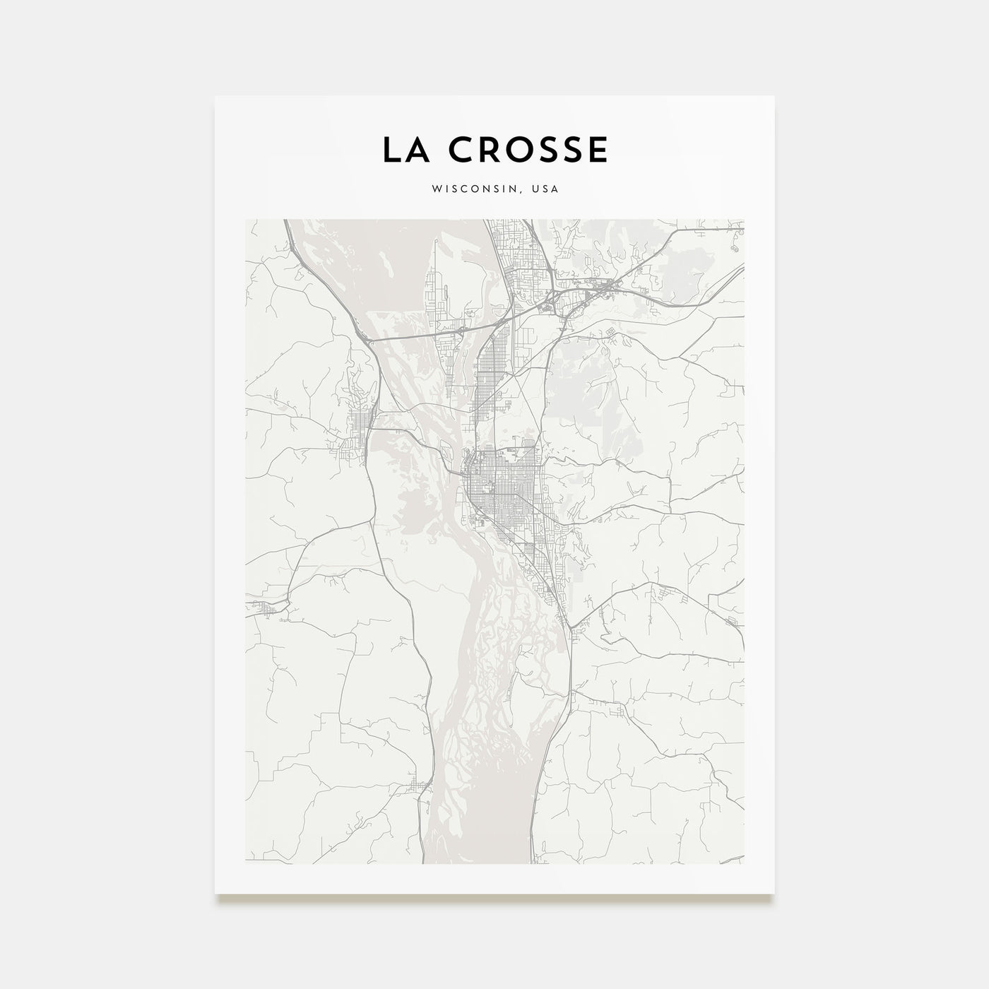 La Crosse Map Portrait Poster