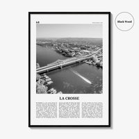 La Crosse Print Black and White, La Crosse Wall Art, La Crosse Poster, La Crosse Photo, La Crosse Map, La Crosse Wall Decor, Wisconsin