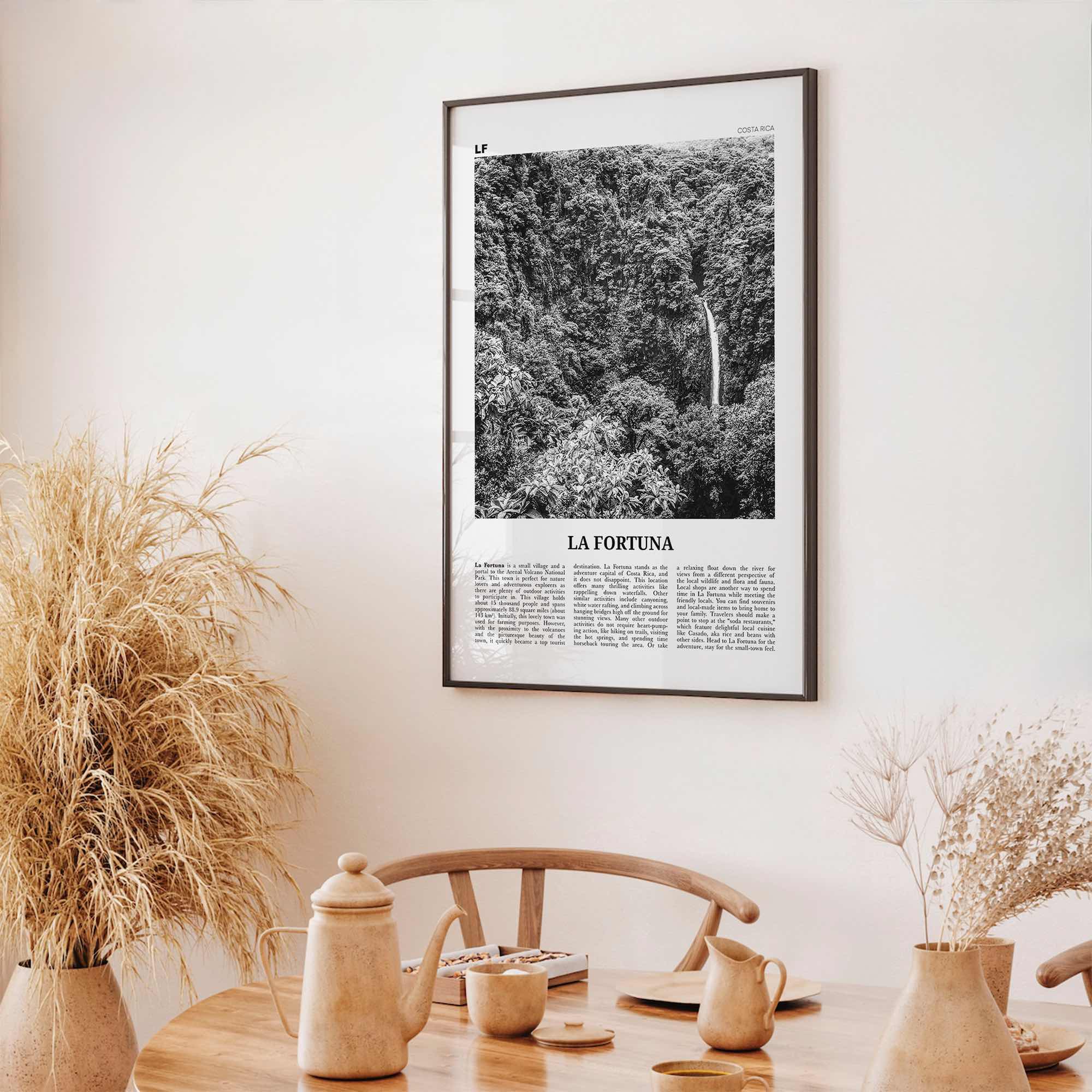 La Fortuna Print Black and White, La Fortuna Wall Art, La Fortuna Poster, La Fortuna Photo, La Fortuna Wall Décor, Costa Rica