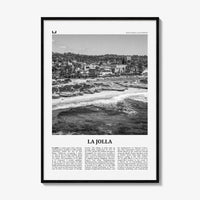 La Jolla Print Black and White No 1, La Jolla Wall Art, La Jolla Poster, La Jolla Photo, San Diego, California, USA, United States