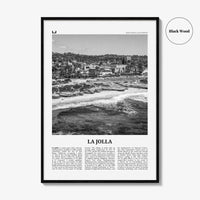 La Jolla Print Black and White No 1, La Jolla Wall Art, La Jolla Poster, La Jolla Photo, San Diego, California, USA, United States