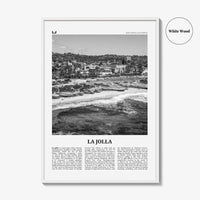 La Jolla Print Black and White No 1, La Jolla Wall Art, La Jolla Poster, La Jolla Photo, San Diego, California, USA, United States