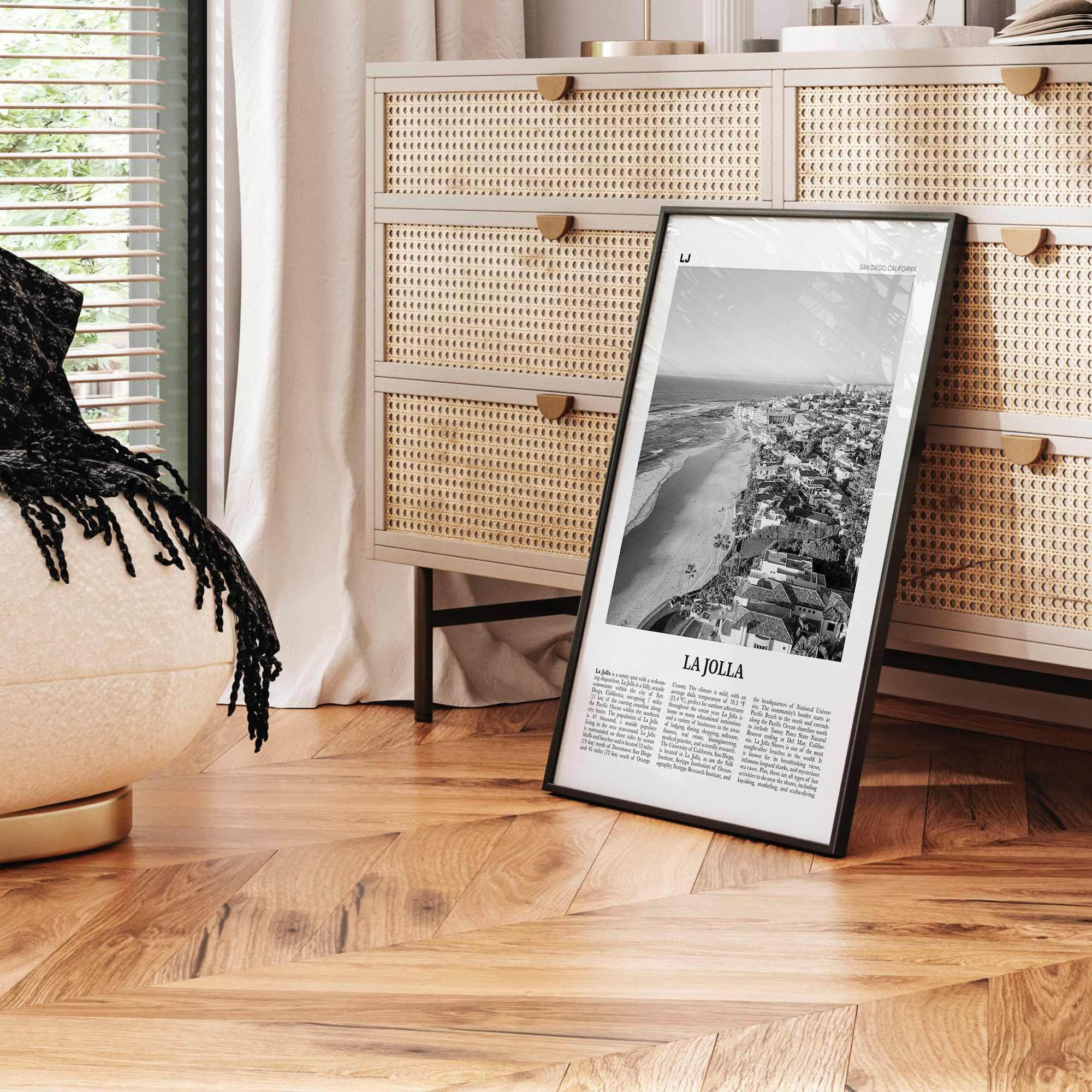 La Jolla Print Black and White No 2, La Jolla Wall Art, La Jolla Poster, La Jolla Photo, San Diego, California, USA, United States, America