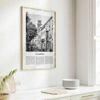 La Laguna Print Black and White, La Laguna Wall Art, La Laguna Poster, La Laguna Photo, La Laguna Wall Décor, La Laguna Map, Spain