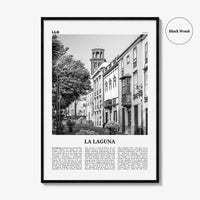 La Laguna Print Black and White, La Laguna Wall Art, La Laguna Poster, La Laguna Photo, La Laguna Wall Décor, La Laguna Map, Spain