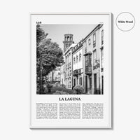La Laguna Print Black and White, La Laguna Wall Art, La Laguna Poster, La Laguna Photo, La Laguna Wall Décor, La Laguna Map, Spain