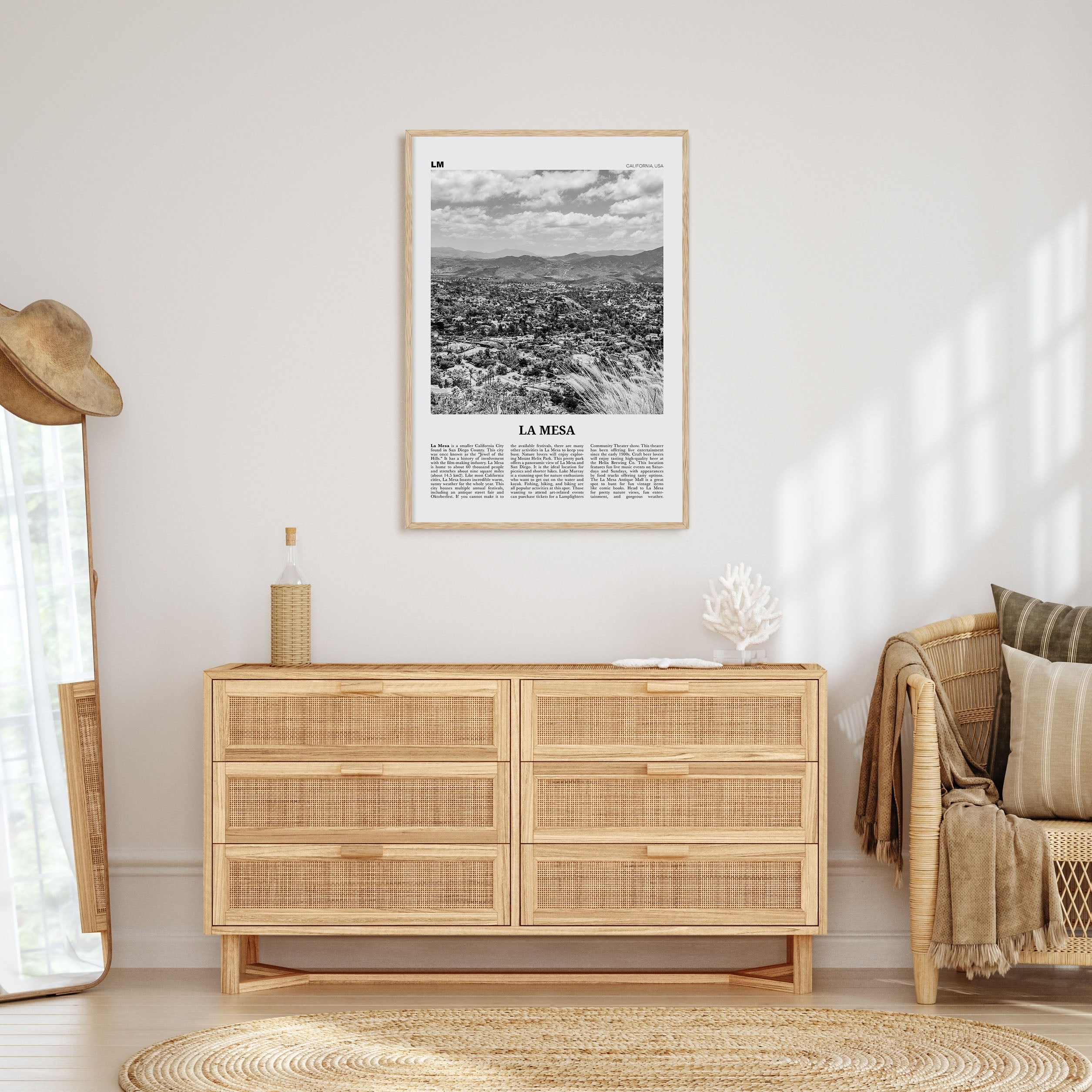La Mesa Travel B&W Poster
