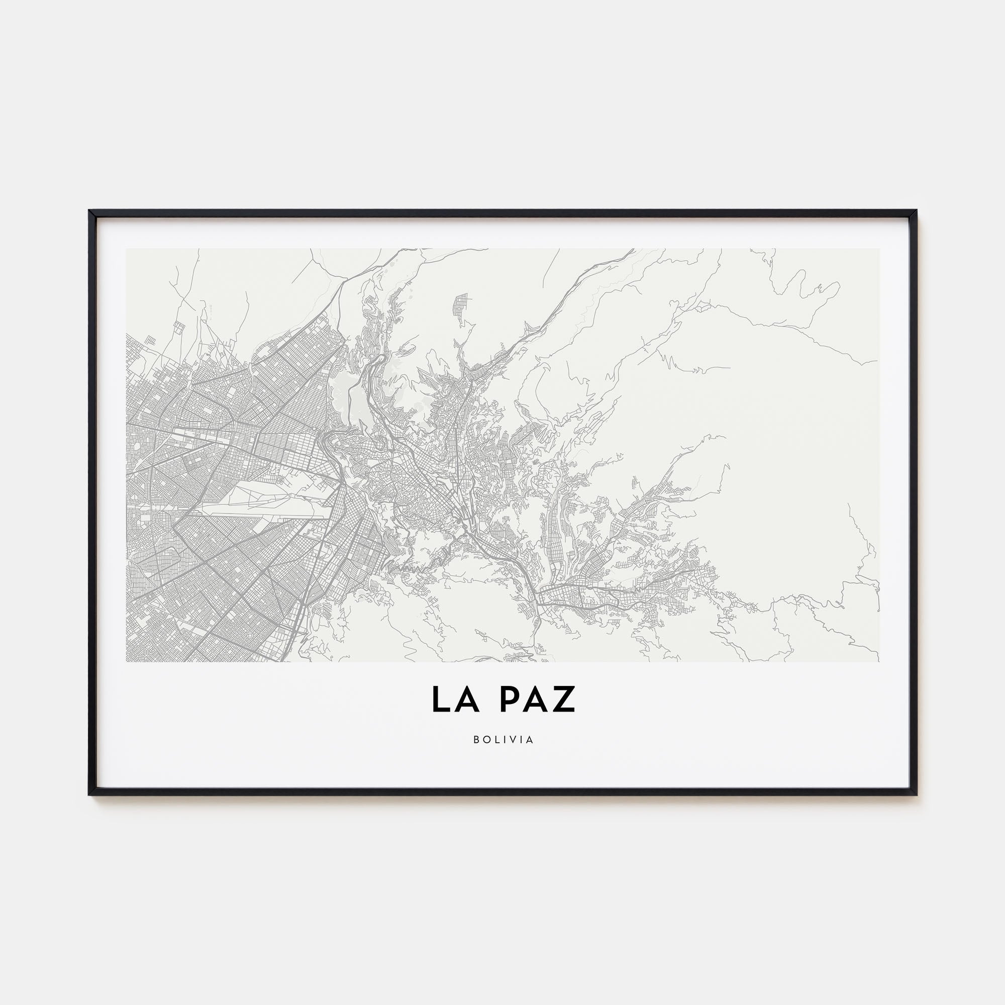 La Paz Map Landscape Poster