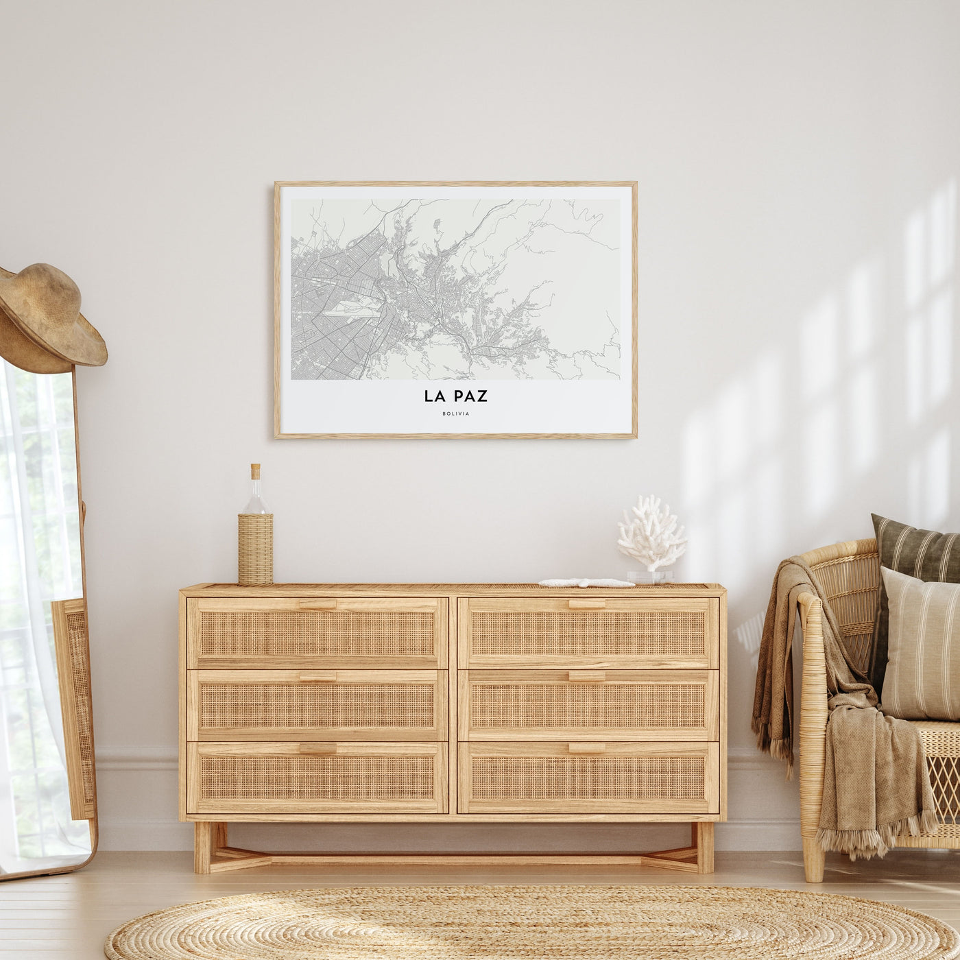 La Paz Map Landscape Poster