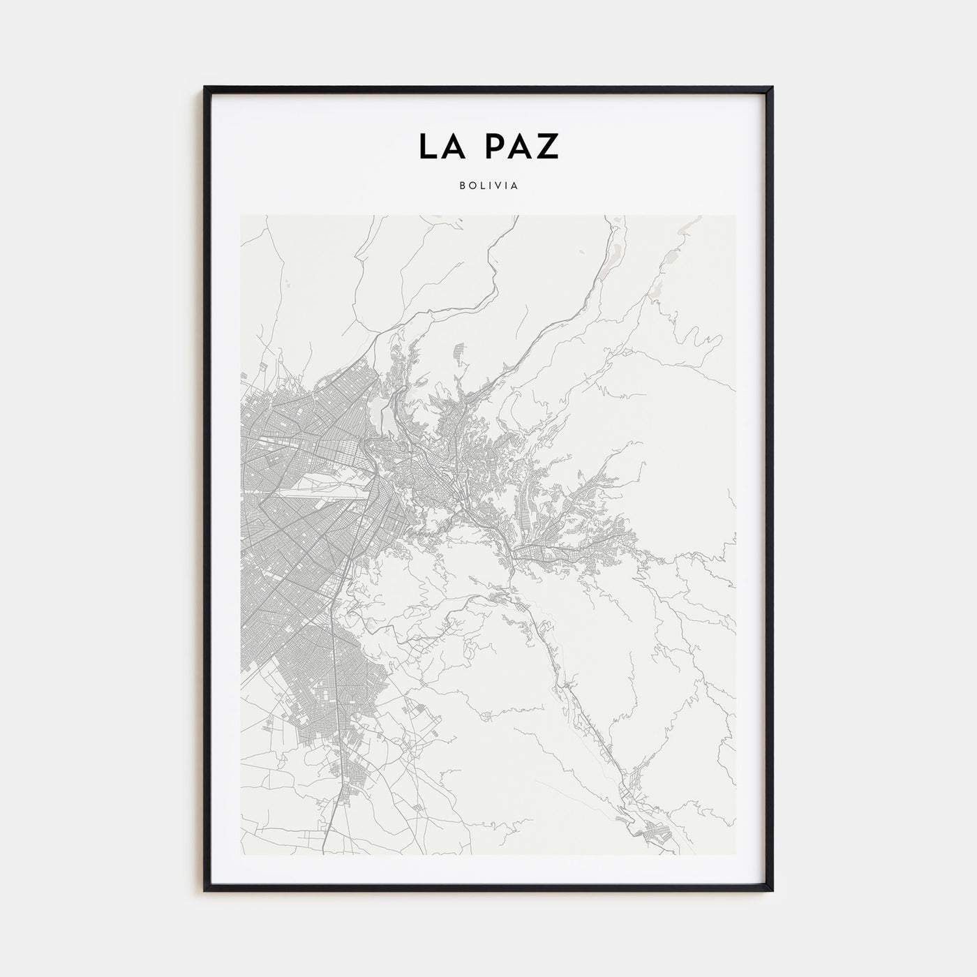 La Paz Map Portrait Poster