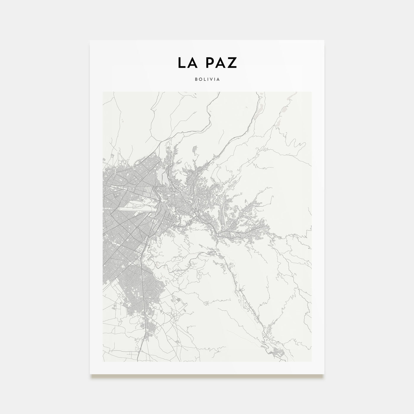 La Paz Map Portrait Poster