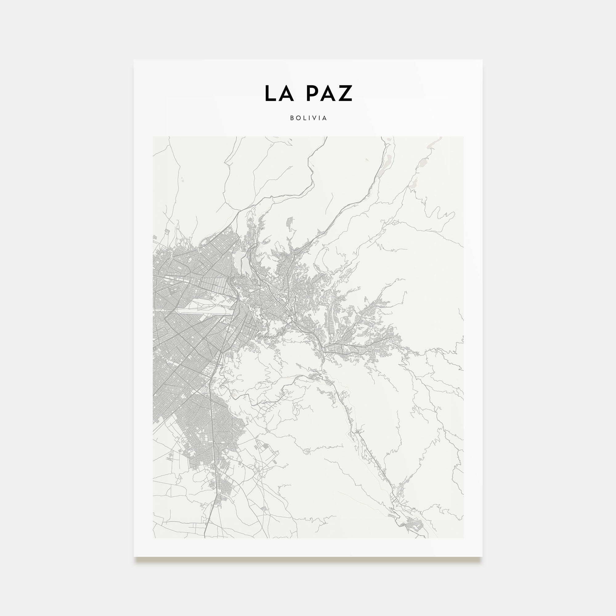 La Paz Map Portrait Poster
