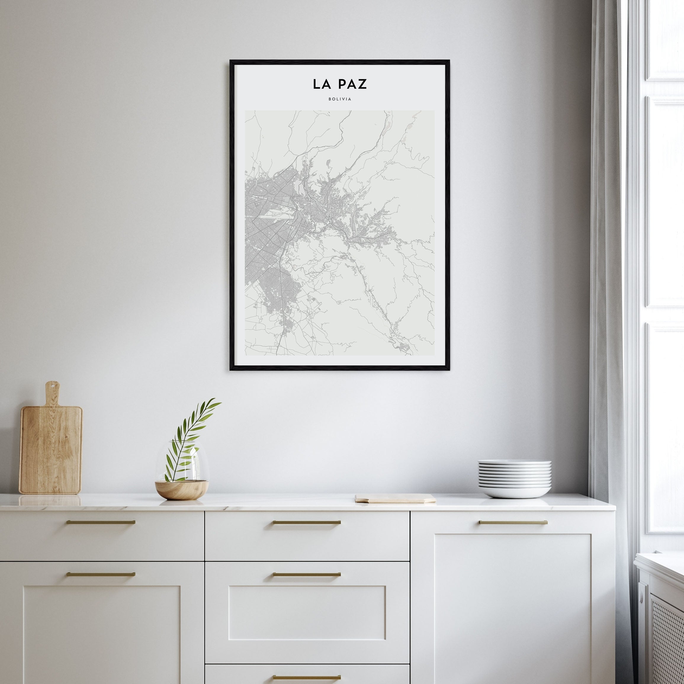 La Paz Map Portrait Poster