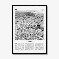 La Paz Print Black and White, La Paz Wall Art, La Paz Poster, La Paz Photo, La Paz Decor, Bolivia, Nuestra Señora de La Paz, South America