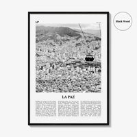 La Paz Print Black and White, La Paz Wall Art, La Paz Poster, La Paz Photo, La Paz Decor, Bolivia, Nuestra Señora de La Paz, South America