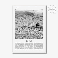 La Paz Print Black and White, La Paz Wall Art, La Paz Poster, La Paz Photo, La Paz Decor, Bolivia, Nuestra Señora de La Paz, South America