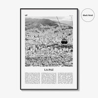 La Paz Print Black and White, La Paz Wall Art, La Paz Poster, La Paz Photo, La Paz Decor, Bolivia, Nuestra Señora de La Paz, South America