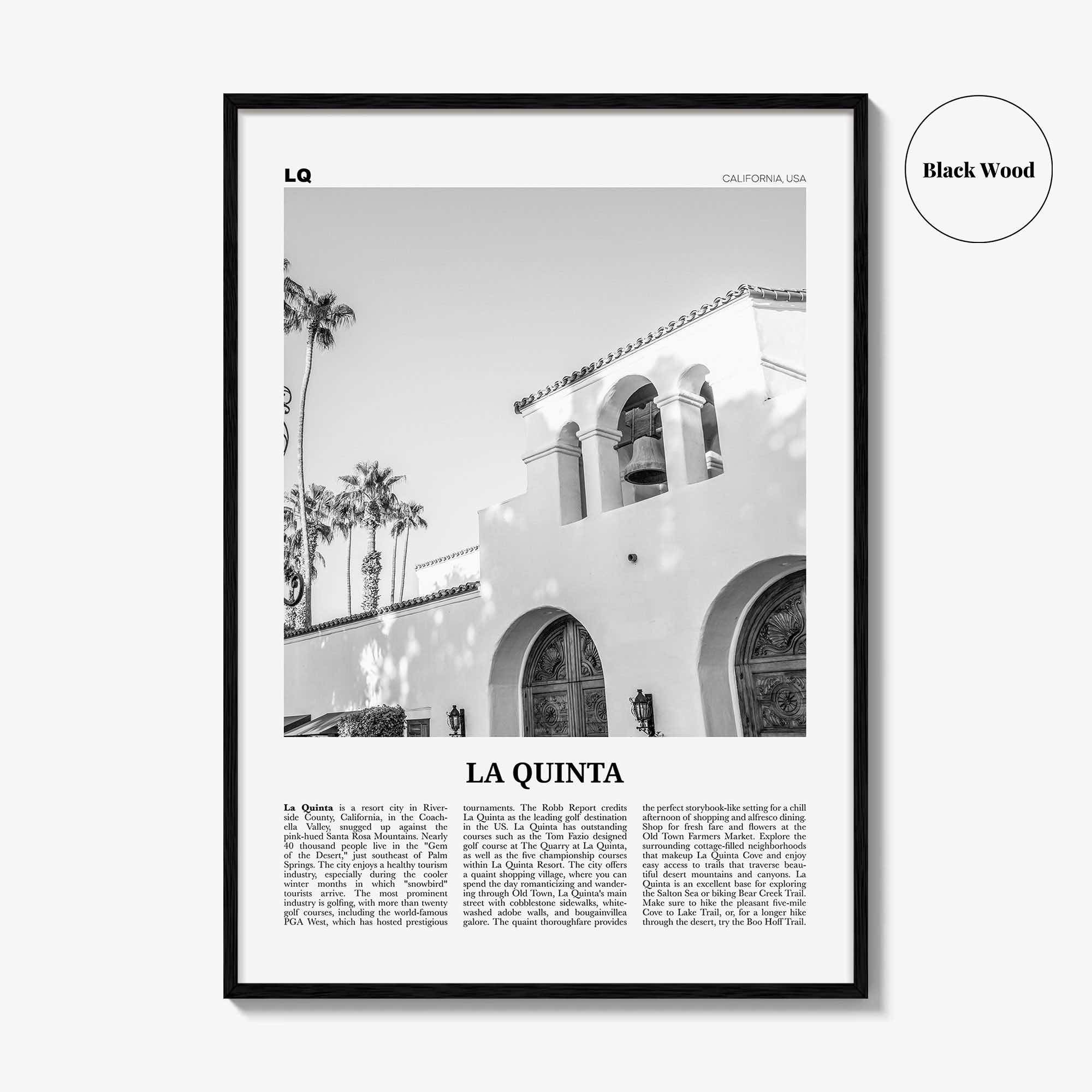 La Quinta Print Black and White No 1, La Quinta Wall Art, La Quinta Poster, La Quinta Photo, La Quinta Wall Décor, California, USA