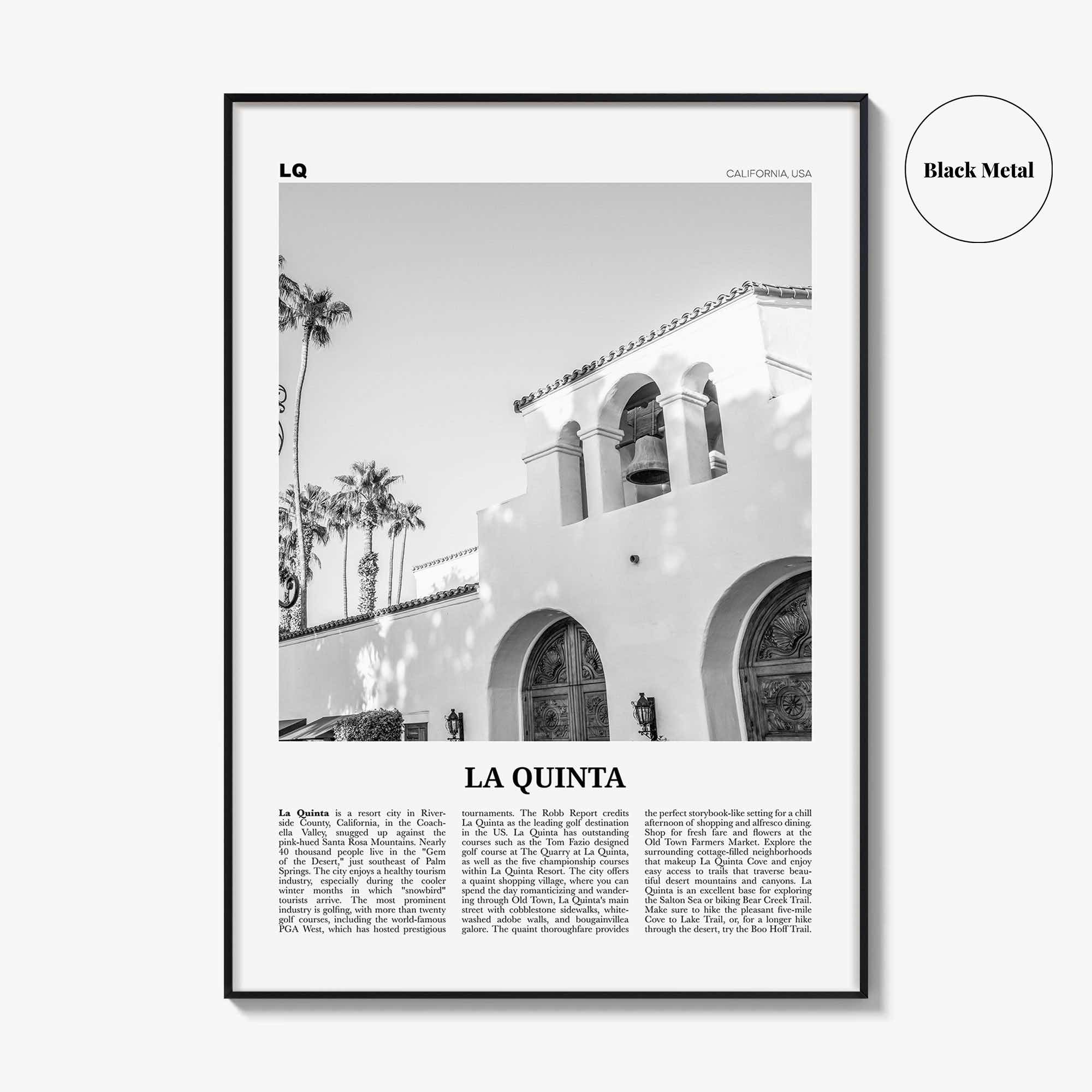 La Quinta Print Black and White No 1, La Quinta Wall Art, La Quinta Poster, La Quinta Photo, La Quinta Wall Décor, California, USA