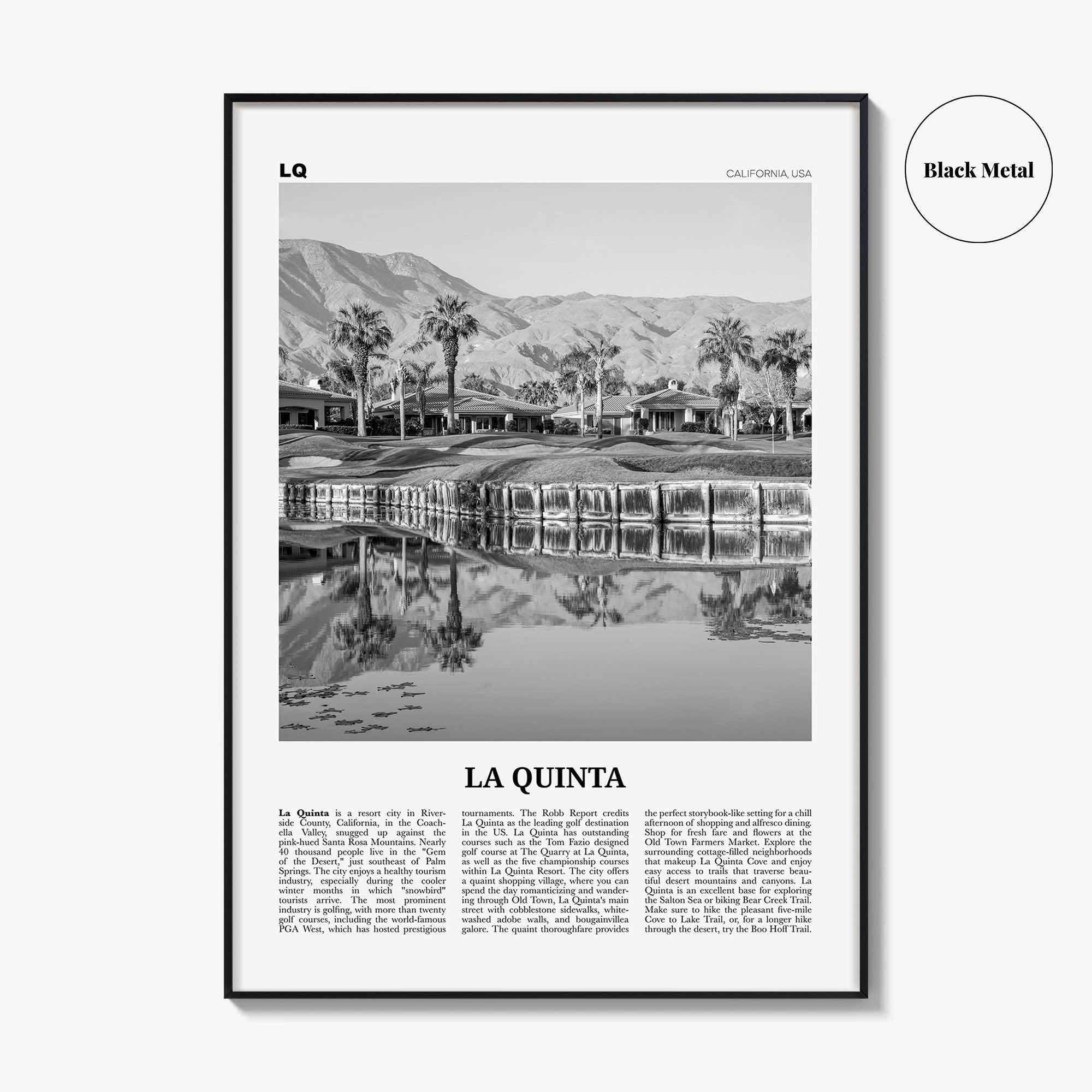 La Quinta Print Black and White No 2, La Quinta Wall Art, La Quinta Poster, La Quinta Photo, La Quinta Wall Décor, California, USA