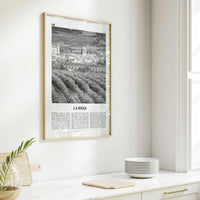 La Rioja Print Black and White, La Rioja Wall Art, La Rioja Poster, La Rioja Photo, La Rioja Wall Décor, La Rioja Map, Spain
