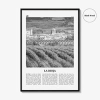 La Rioja Print Black and White, La Rioja Wall Art, La Rioja Poster, La Rioja Photo, La Rioja Wall Décor, La Rioja Map, Spain