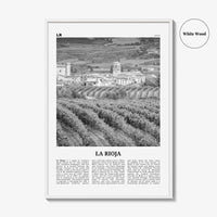 La Rioja Print Black and White, La Rioja Wall Art, La Rioja Poster, La Rioja Photo, La Rioja Wall Décor, La Rioja Map, Spain
