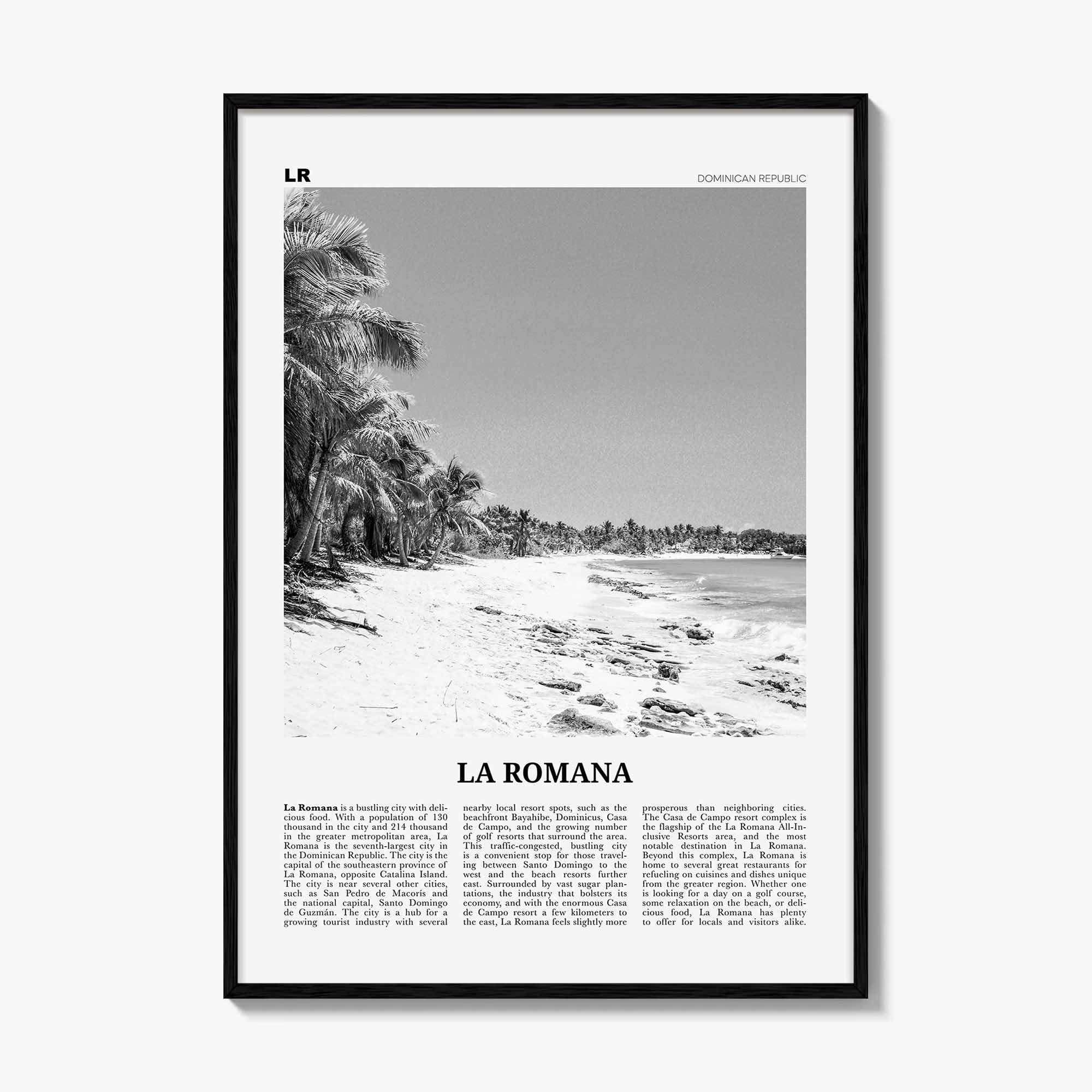 La Romana Print Black and White, La Romana Wall Art, La Romana Poster, La Romana Photo, La Romana Wall Decor, Dominican Republic, Caribbean