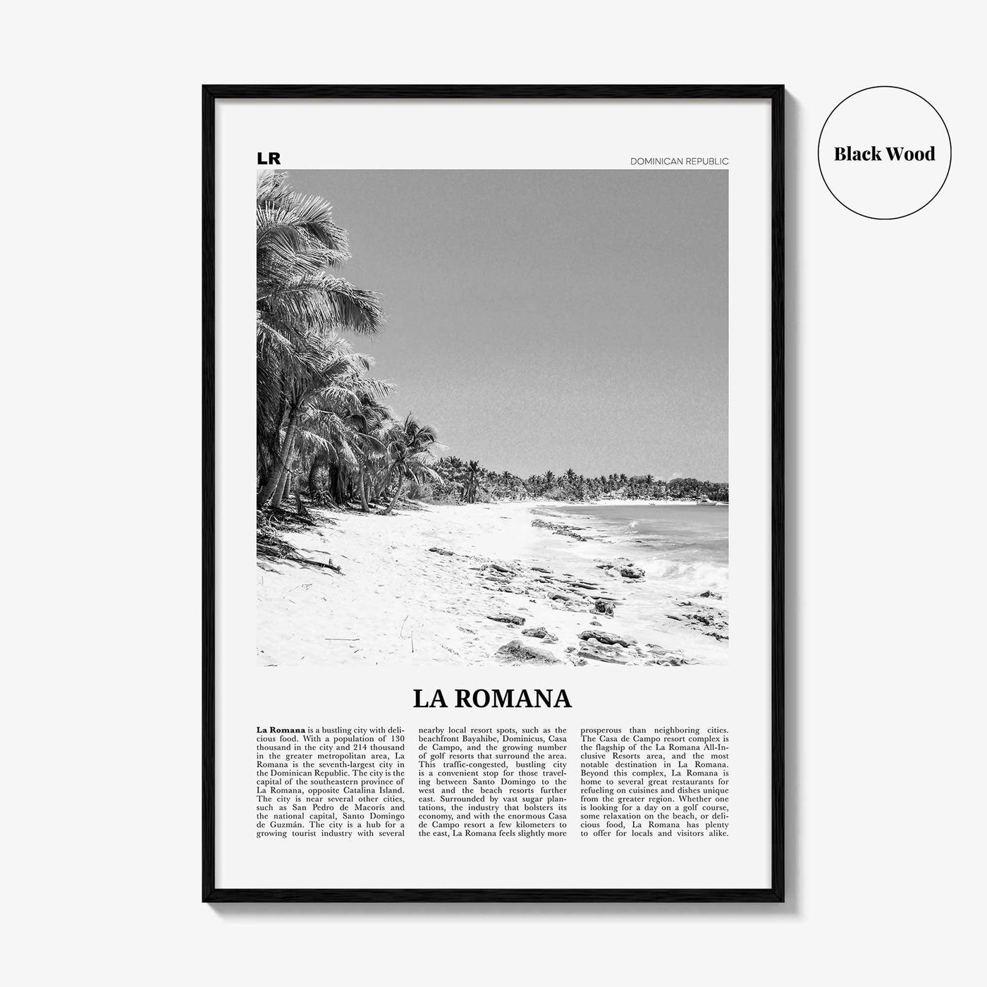 La Romana Print Black and White, La Romana Wall Art, La Romana Poster, La Romana Photo, La Romana Wall Decor, Dominican Republic, Caribbean