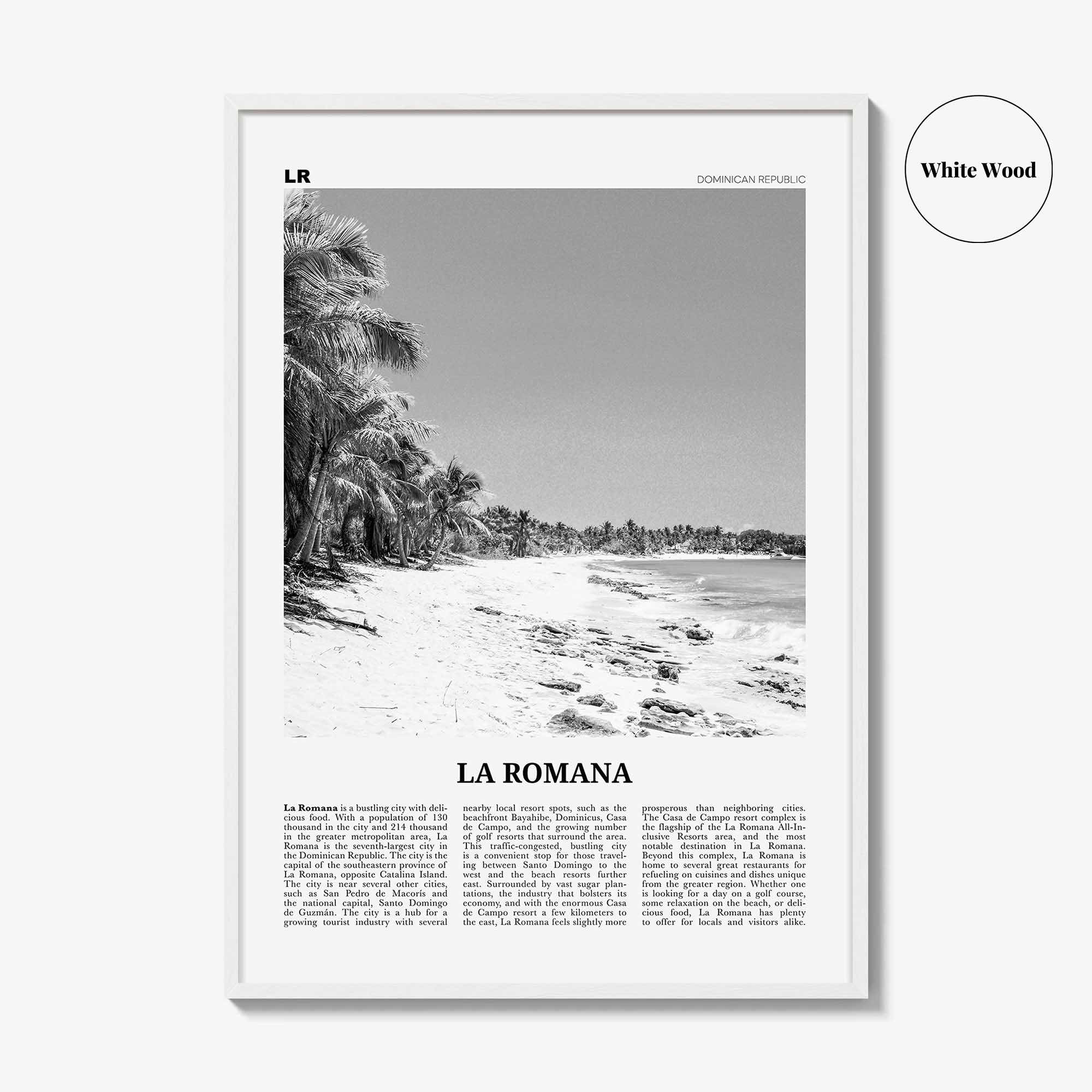 La Romana Print Black and White, La Romana Wall Art, La Romana Poster, La Romana Photo, La Romana Wall Decor, Dominican Republic, Caribbean