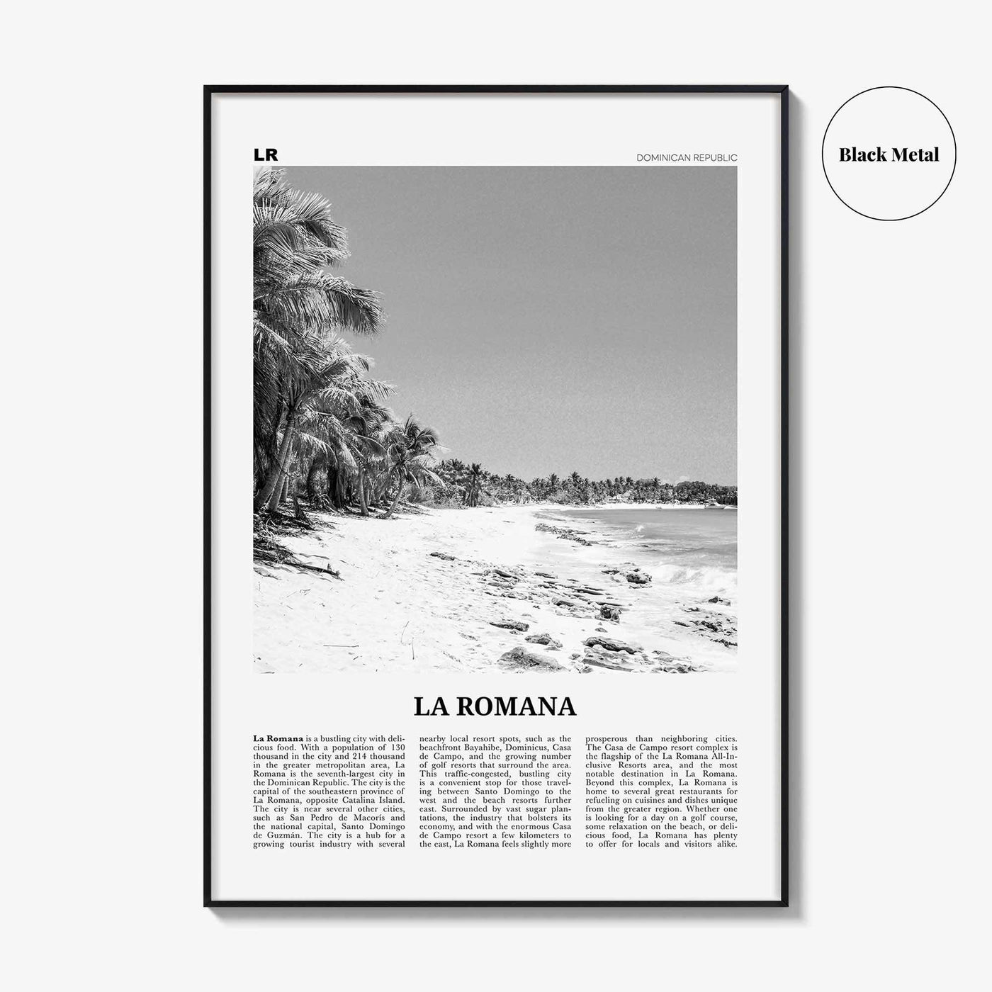 La Romana Print Black and White, La Romana Wall Art, La Romana Poster, La Romana Photo, La Romana Wall Decor, Dominican Republic, Caribbean