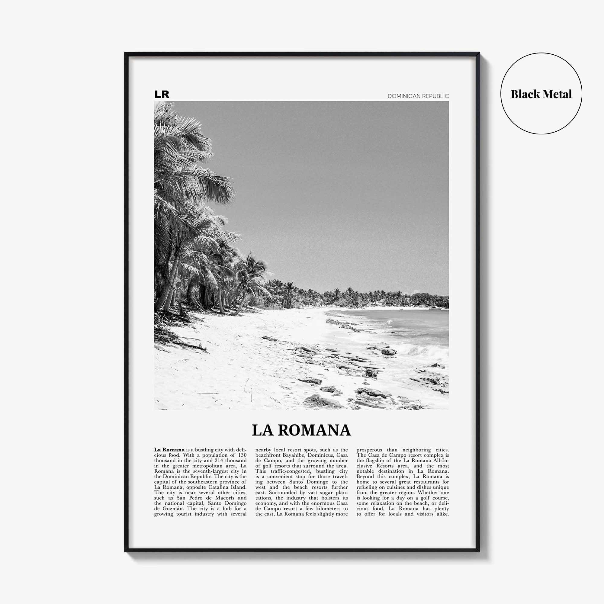 La Romana Print Black and White, La Romana Wall Art, La Romana Poster, La Romana Photo, La Romana Wall Decor, Dominican Republic, Caribbean